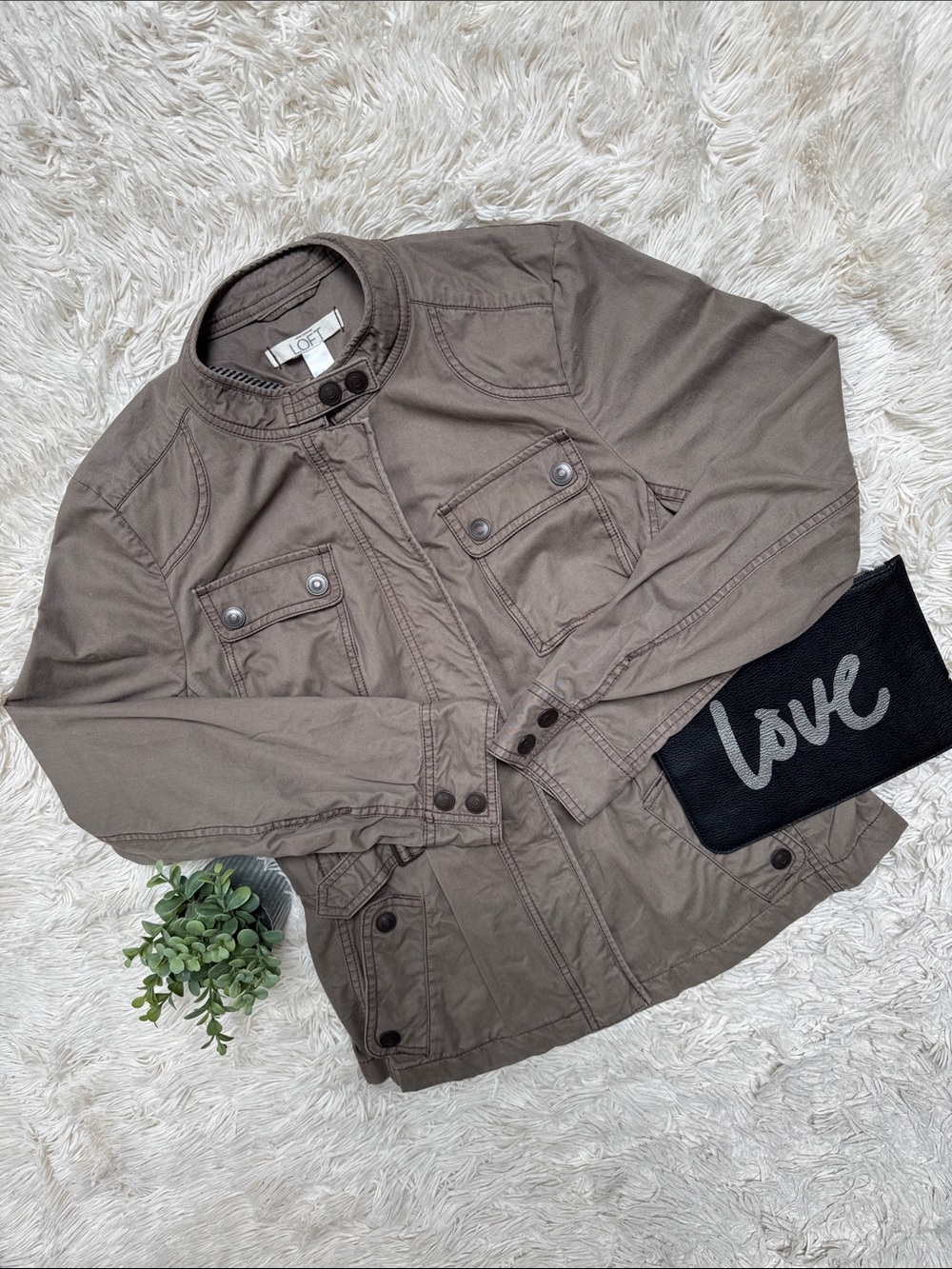 Loft Cotton Utility Jacket 💗 Brown